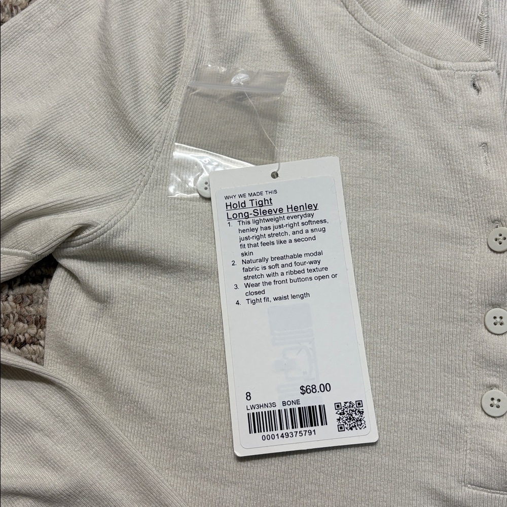 Hold Tight Curved Hem cropped Henley-bone - Picture 7 of 7